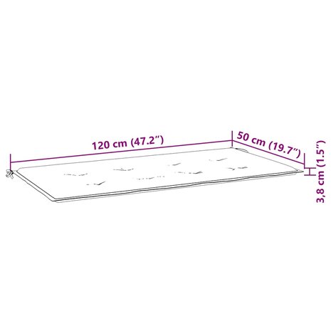 Tuinbank inklapbaar met kussen 118 cm bamboe 9