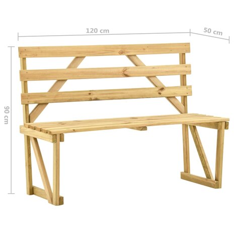 Tuinbank 120 cm geïmpregneerd grenenhout 7