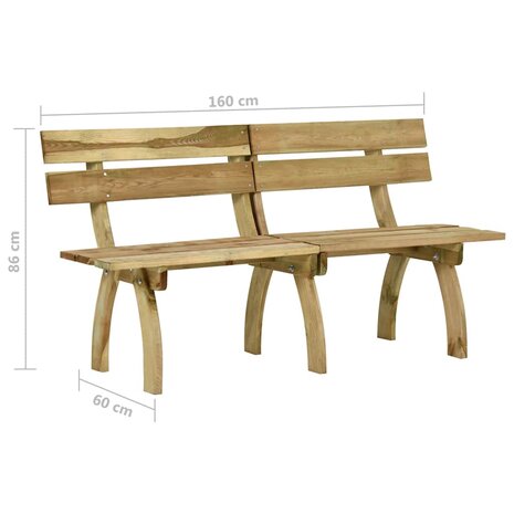 Tuinbank 160 cm geïmpregneerd grenenhout 7