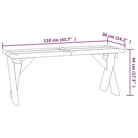 Tuinbank 110 cm geïmpregneerd grenenhout 6
