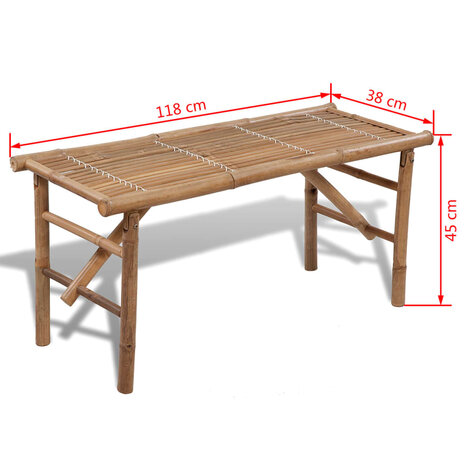 Tuinbank inklapbaar 118 cm bamboe 4