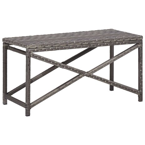 Tuinbank 80 cm poly rattan grijs 1
