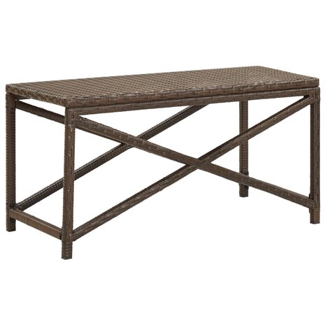 Tuinbank 80 cm poly rattan bruin 1