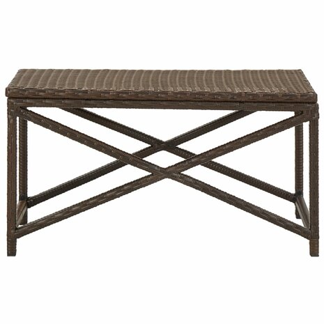 Tuinbank 80 cm poly rattan bruin 2