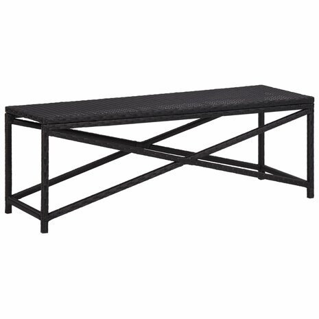 Tuinbank 120 cm poly rattan zwart 1