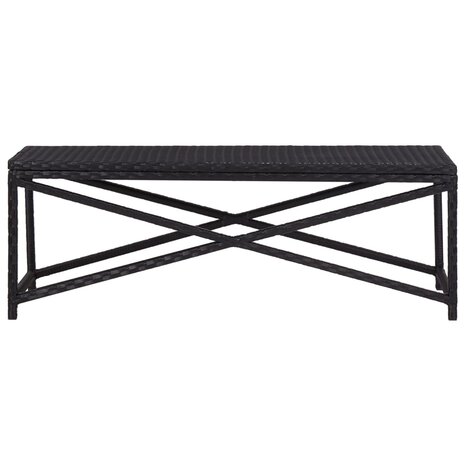 Tuinbank 120 cm poly rattan zwart 2