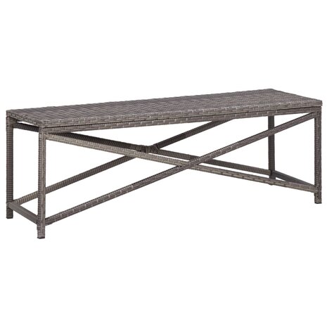 Tuinbank 120 cm poly rattan grijs 1