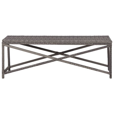 Tuinbank 120 cm poly rattan grijs 2