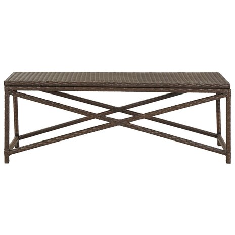 Tuinbank 120 cm poly rattan bruin 2