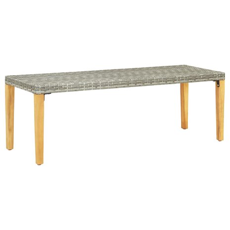 Tuinbank 80 cm poly rattan grijs 1