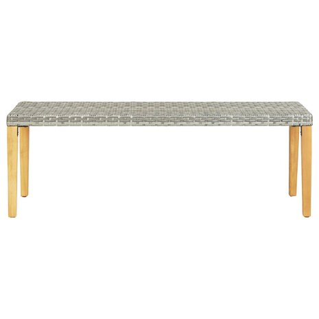 Tuinbank 80 cm poly rattan grijs 2