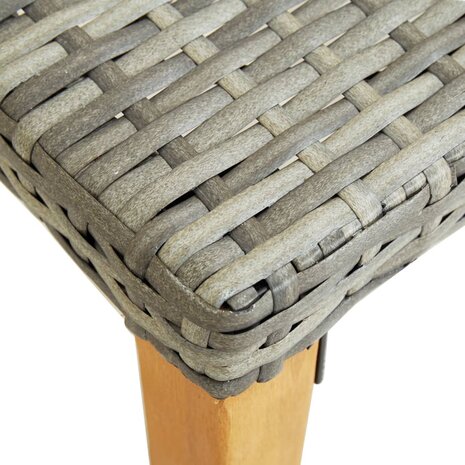 Tuinbank 80 cm poly rattan grijs 4