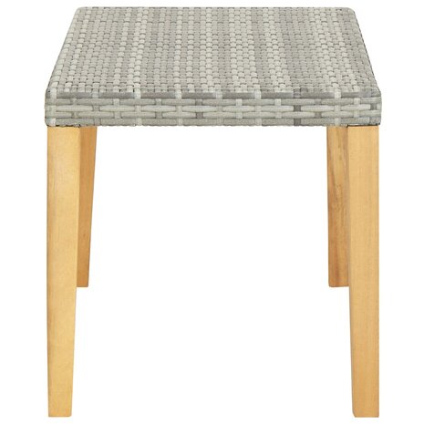 Tuinbank 120 cm poly rattan en massief acaciahout grijs 3
