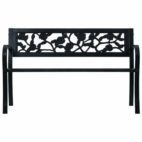 Tuinbank 125 cm staal zwart 2