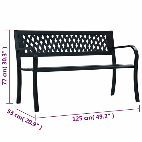 Tuinbank 125 cm staal zwart 8
