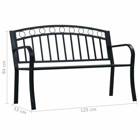 Tuinbank 125 cm staal zwart 8