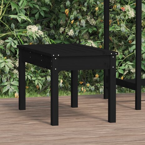 Tuinbank 80x44x45 cm massief grenenhout zwart 1