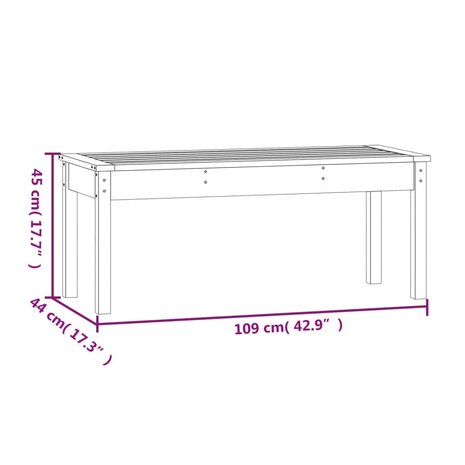 Tuinbank 109x44x45 cm massief grenenhout grijs 8