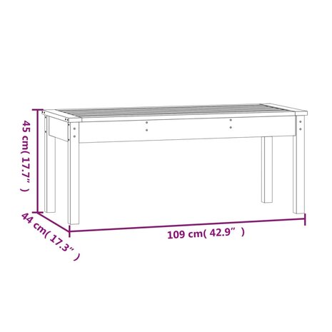Tuinbank 109x44x45 cm massief grenenhout honingbruin 8