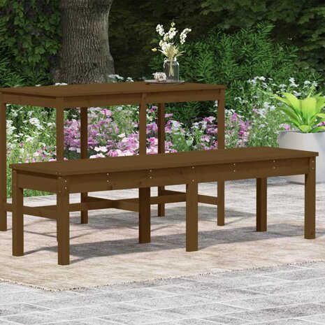 Tuinbank 2-zits 159,5x44x45 cm massief grenenhout honingbruin 3