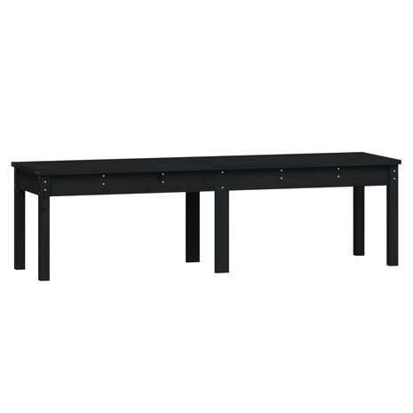 Tuinbank 2-zits 159,5x44x45 cm massief grenenhout zwart 2