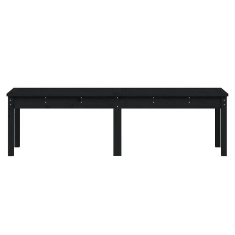 Tuinbank 2-zits 159,5x44x45 cm massief grenenhout zwart 4