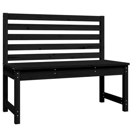 Tuinbank 109 cm massief grenenhout zwart 2