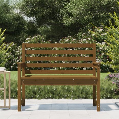 Tuinbank 109x48x91,5 cm massief grenenhout honingbruin 3