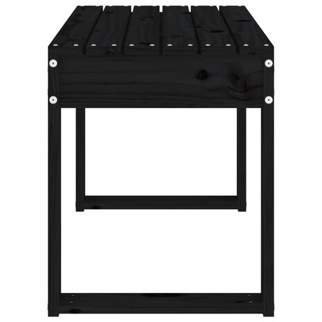 Tuinbank 80x38x45 cm massief grenenhout zwart 4