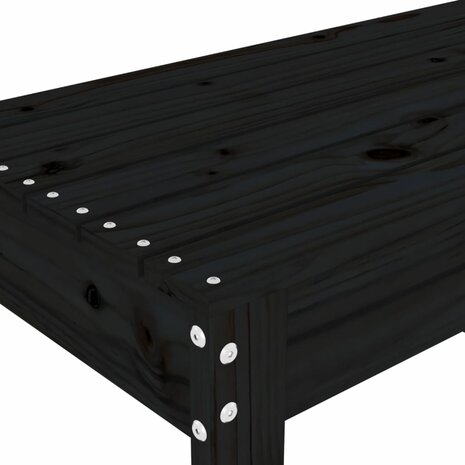 Tuinbank 80x38x45 cm massief grenenhout zwart 6