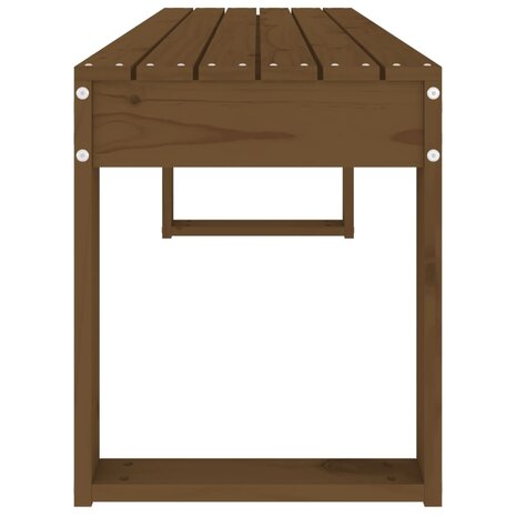 Tuinbank 110x38x45 cm massief grenenhout honingbruin 4