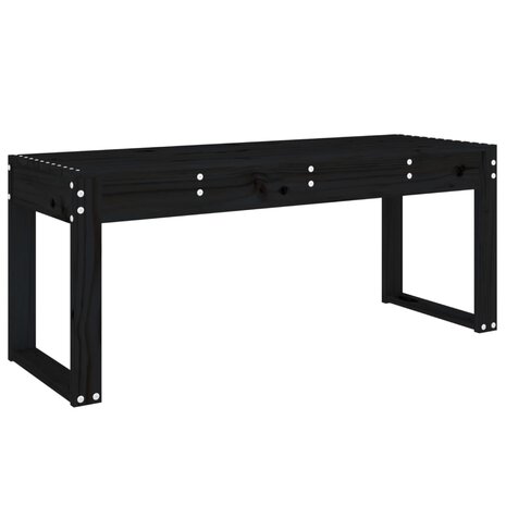 Tuinbank 110x38x45 cm massief grenenhout zwart 2