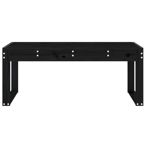 Tuinbank 110x38x45 cm massief grenenhout zwart 3