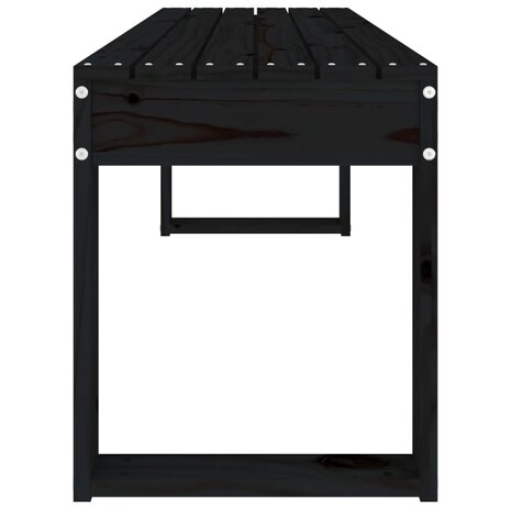 Tuinbank 110x38x45 cm massief grenenhout zwart 4