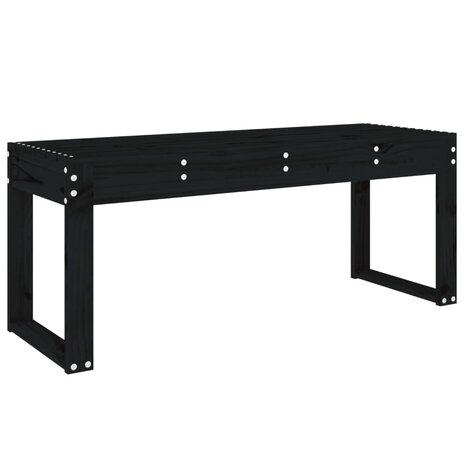 Tuinbank 110x38x45 cm massief grenenhout zwart 5