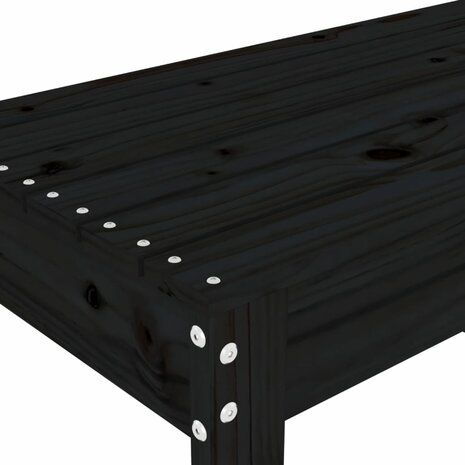 Tuinbank 110x38x45 cm massief grenenhout zwart 6