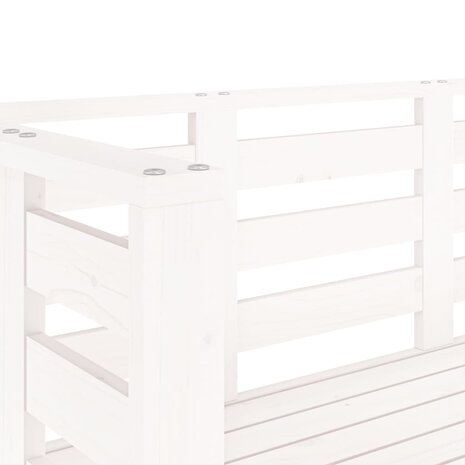 Tuinbankje 111,5x53x71 cm massief grenenhout wit 7