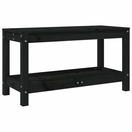 Tuinbank 82,5x35x45 cm massief grenenhout zwart 2