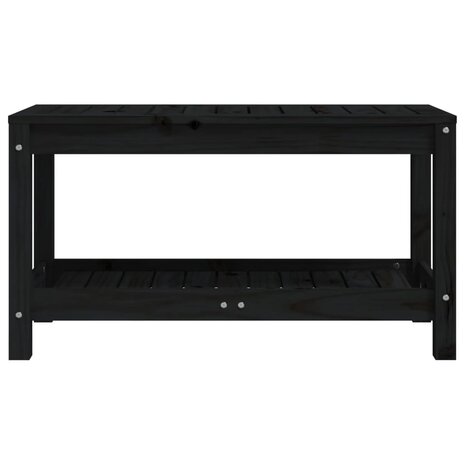 Tuinbank 82,5x35x45 cm massief grenenhout zwart 4