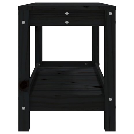 Tuinbank 82,5x35x45 cm massief grenenhout zwart 6