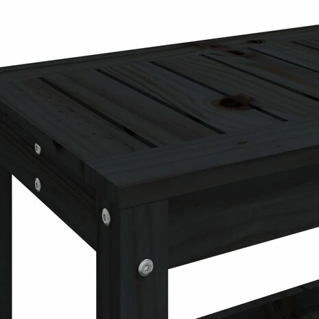 Tuinbank 82,5x35x45 cm massief grenenhout zwart 7