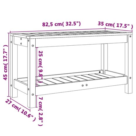 Tuinbank 82,5x35x45 cm massief douglashout 9