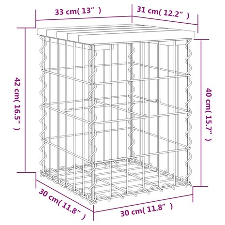 Tuinbank schanskorfontwerp 33x31x42 cm massief douglashout 8