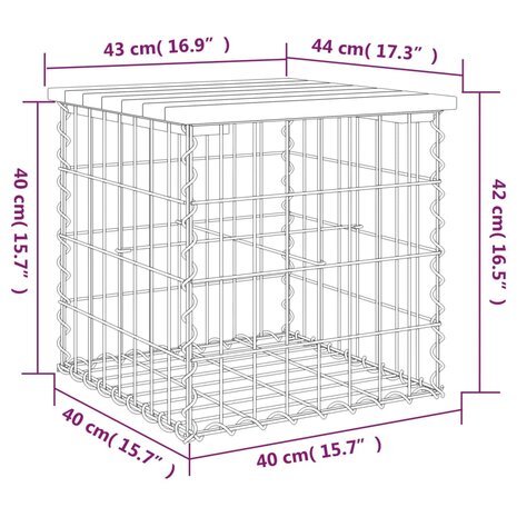 Tuinbank schanskorfontwerp 43x44x42 cm massief grenenhout 8