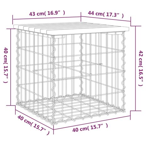 Tuinbank schanskorfontwerp 43x44x42 cm massief douglashout 8