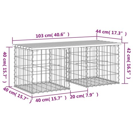 Tuinbank schanskorfontwerp 103x44x42 cm massief douglashout 8