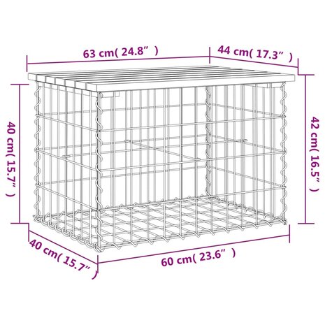 Tuinbank schanskorfontwerp 63x44x42 cm massief douglashout 8