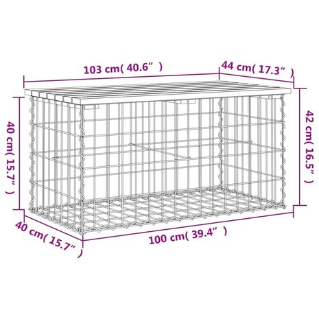 Tuinbank Schanskorfontwerp 103x44x42 cm massief grenenhout 8