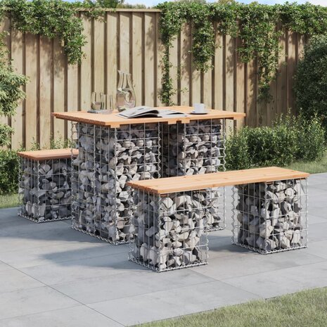 Tuinbank schanskorfontwerp 100x70x72 cm massief grenenhout 1