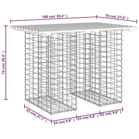 Tuinbank schanskorfontwerp 100x70x72 cm massief grenenhout 8
